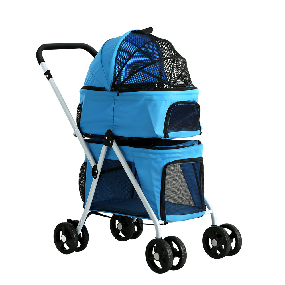 i.Pet Large Pet Stroller Two-Tier Design 4 Wheels