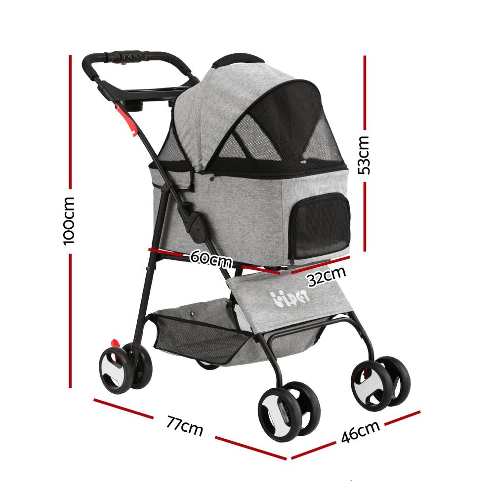 i.Pet 3-in-1 Pet Stroller Carrier Car Seat 4 Wheels view 3