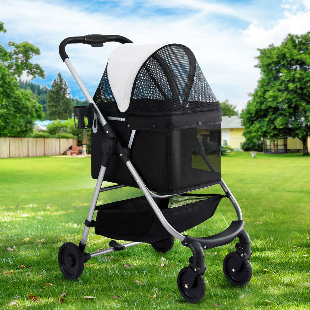 i.Pet Large Pet Stroller Storage Basket 4 Wheels