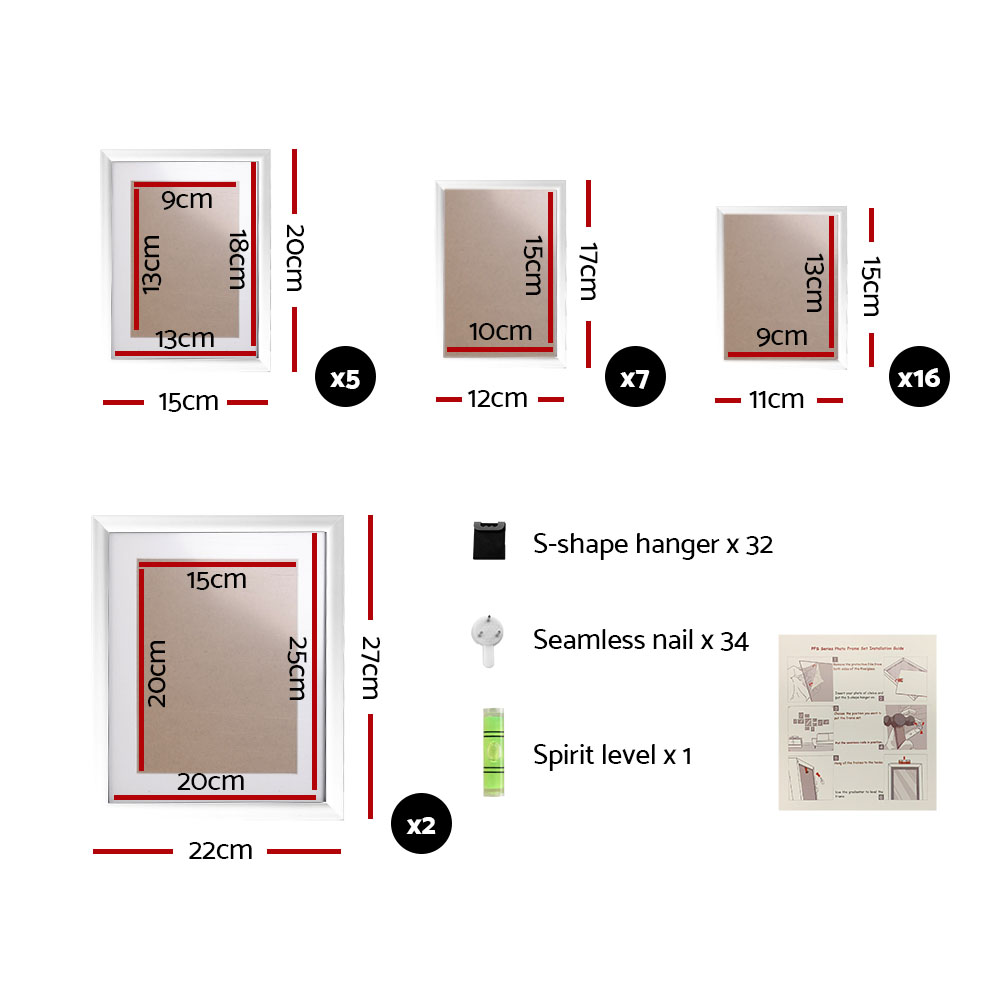 Artiss 30 Piece Photo Frame Set in 2 Colours view 2