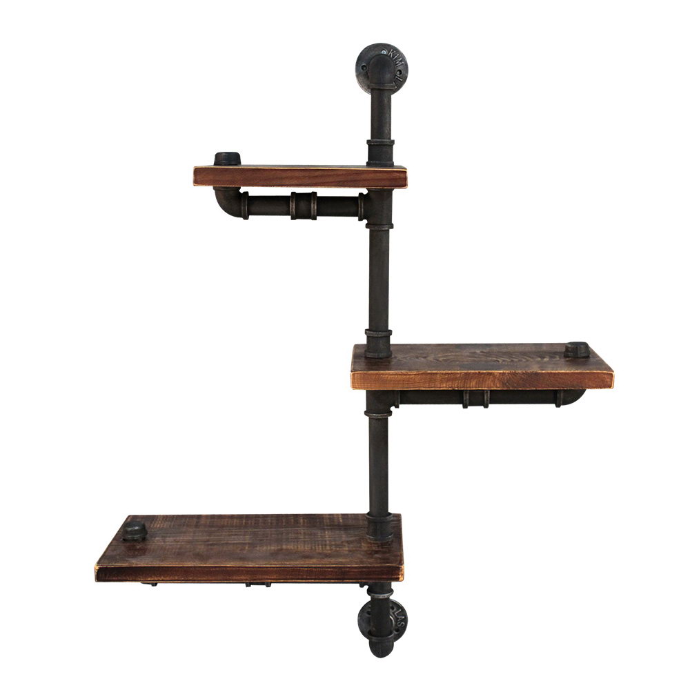 Artiss DIY Pipe Shelf 3 Tiers Ivan Adjustable Corner view 3