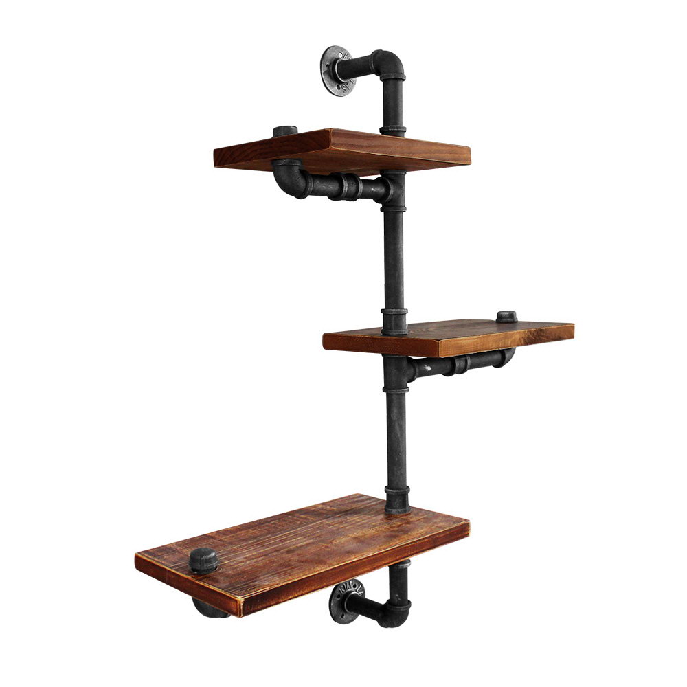 Artiss DIY Pipe Shelf 3 Tiers Ivan Adjustable Corner view 4