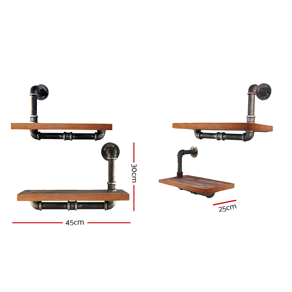 Artiss DIY Pipe Shelf 3 Tiers Iona view 2