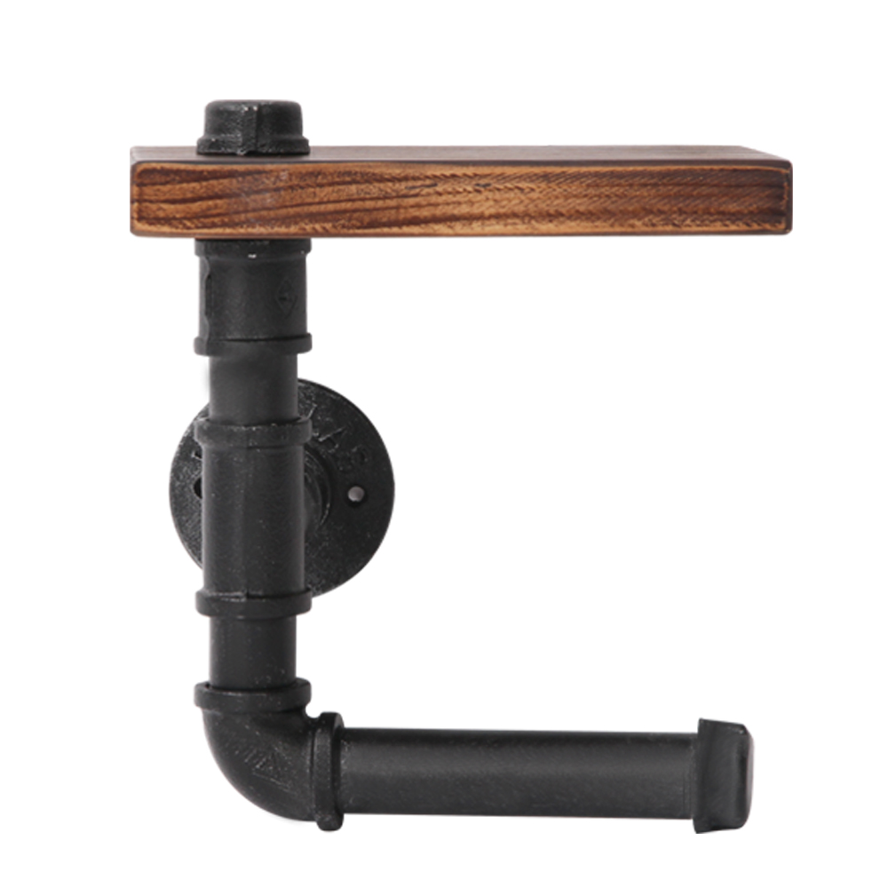 Artiss DIY Pipe Shelf Toilet Paper Holder Adjustable view 4
