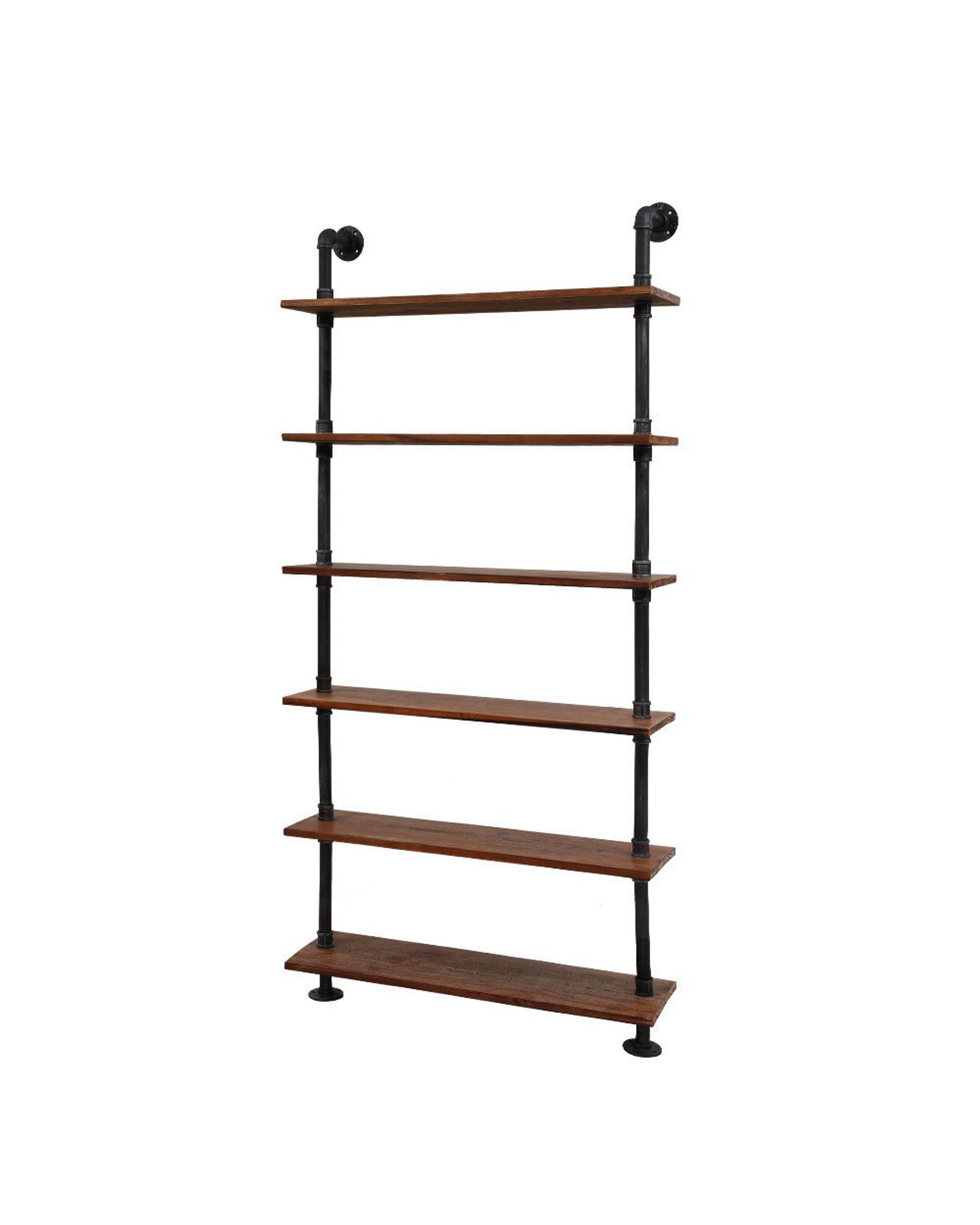 Artiss DIY Pipe Shelf 6 Tiers Ira Rustic Industrial view 2