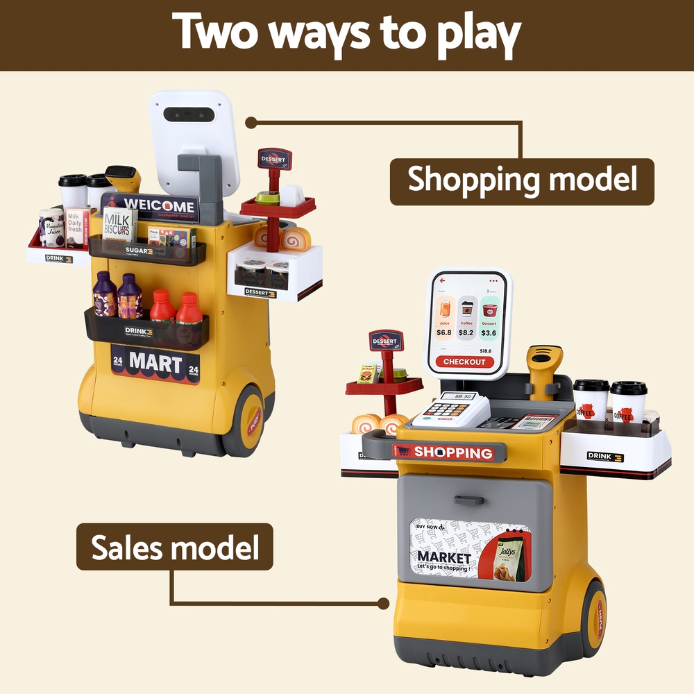 Keezi Kids Supermarket Shopping Playset with Cash Scanner view 5
