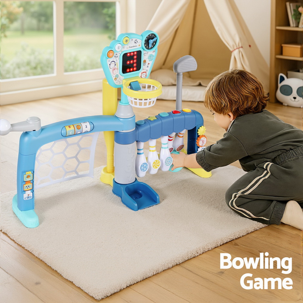 Keezi Kids 5-in-1 Basketball Hoop Set with Bowling Golf view 5