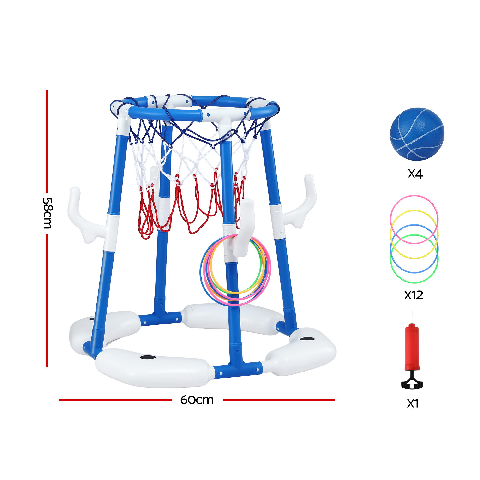 Keezi Kids Basketball Hoop with Ring Toss Pool Game view 2