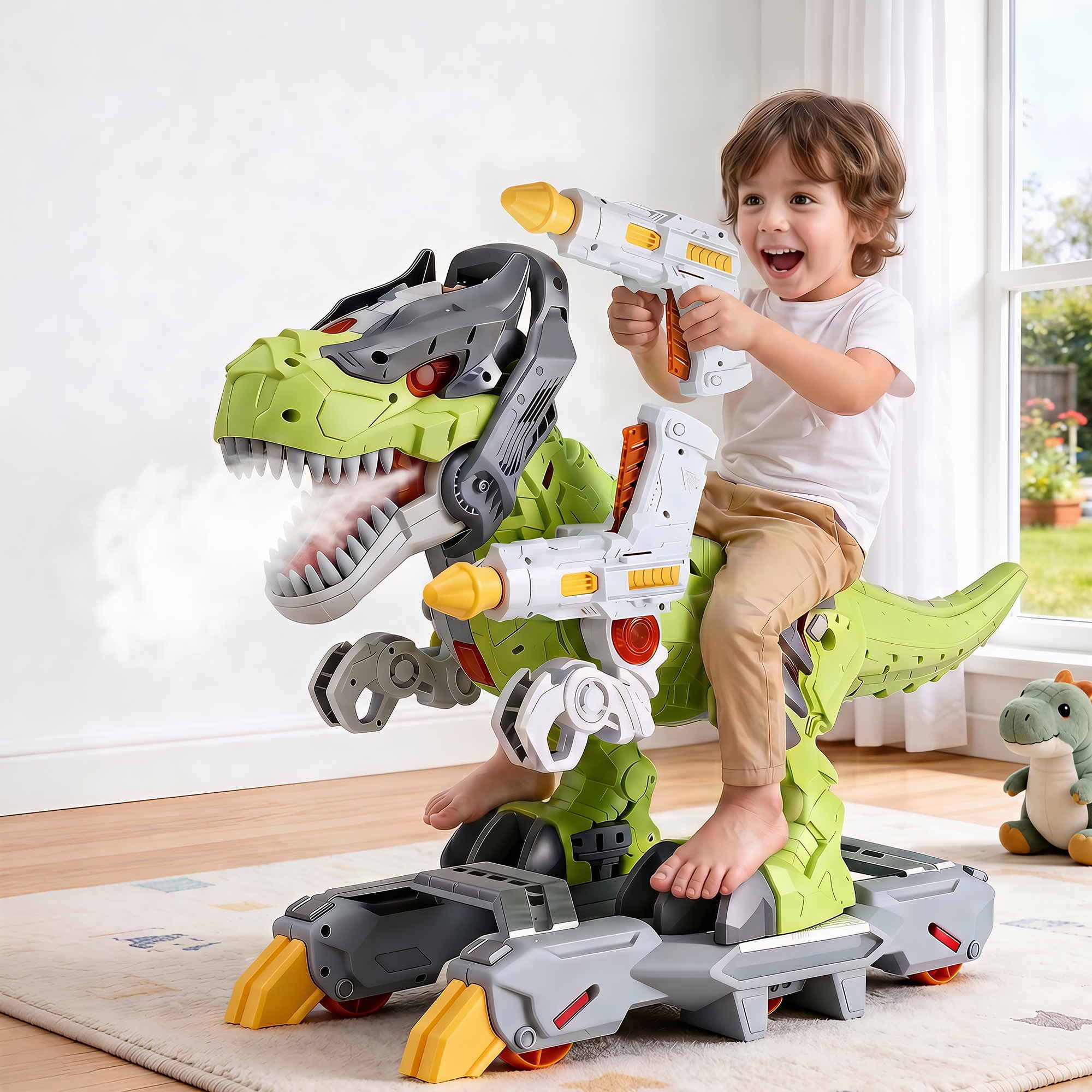 Keezi Kids Dinosaur Ride On Push Car with Spray