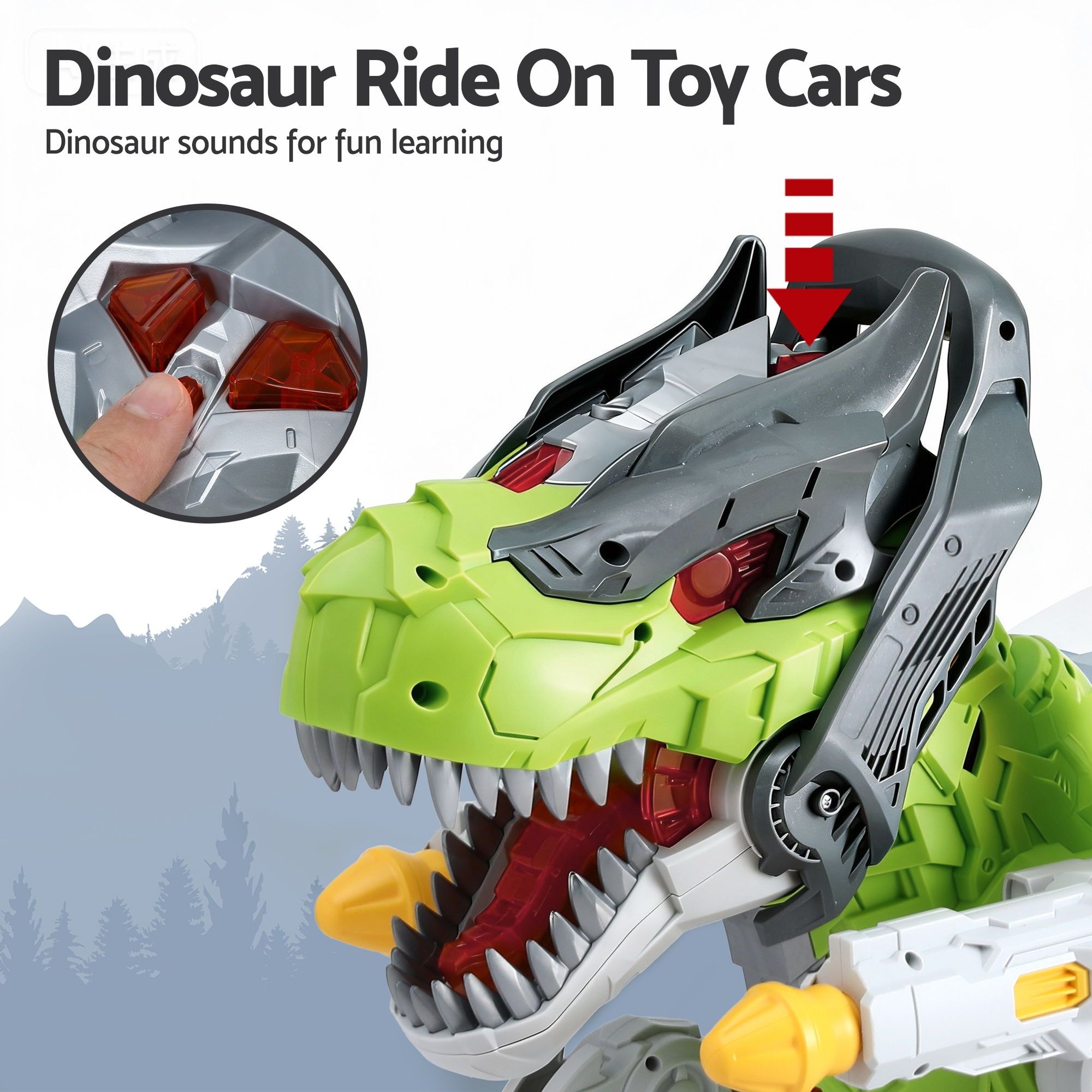 Keezi Kids Dinosaur Ride On Push Car with Spray view 4