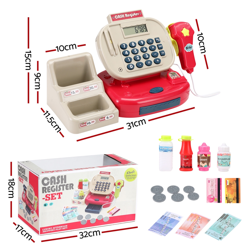 Keezi Kids Cash Register Pretend Play Shop Set view 2