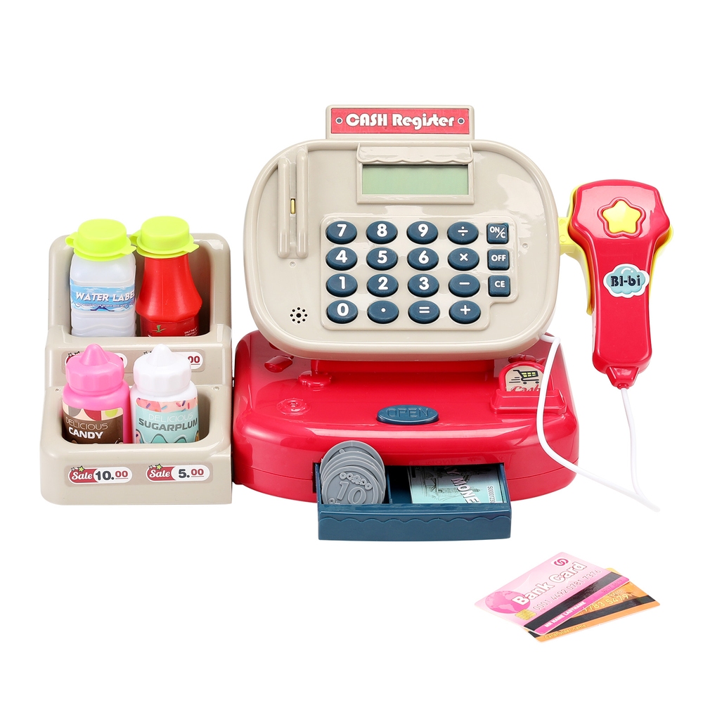 Keezi Kids Cash Register Pretend Play Shop Set view 3