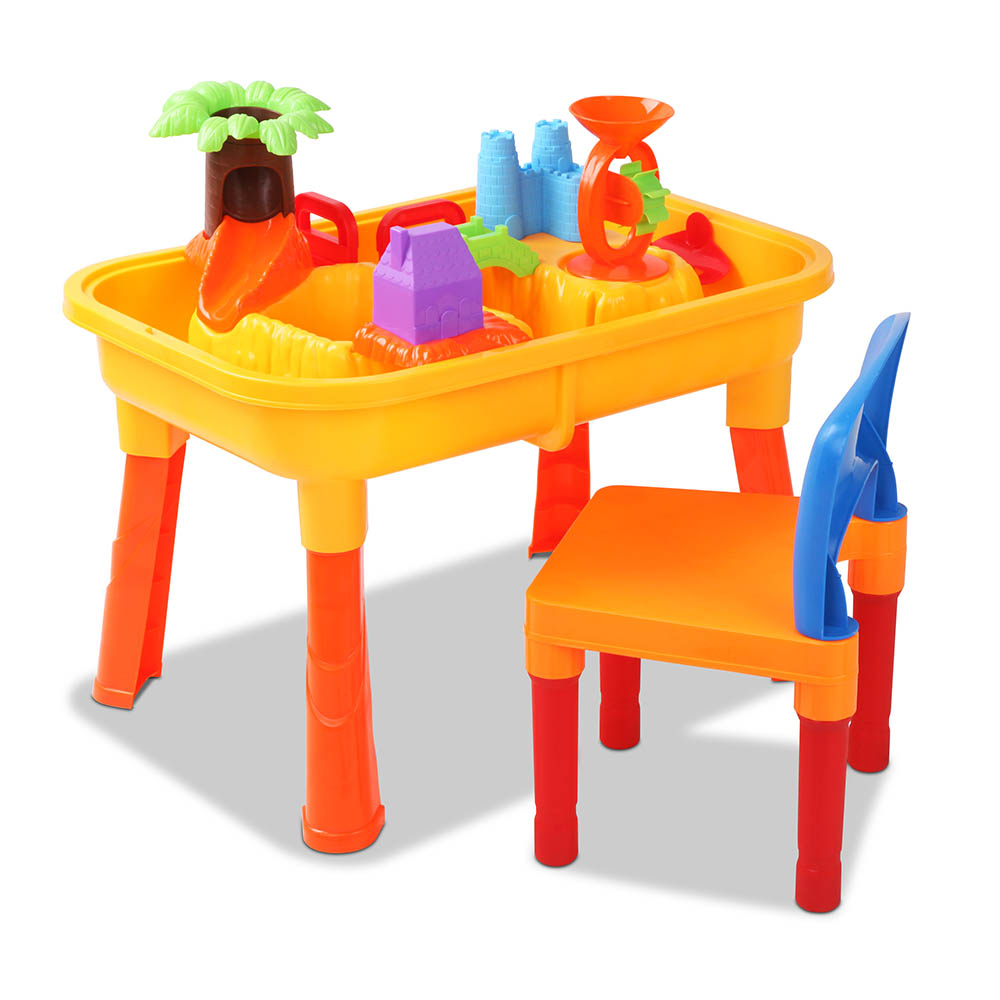 Keezi Kids Sand and Water Table with Chair and Wheel