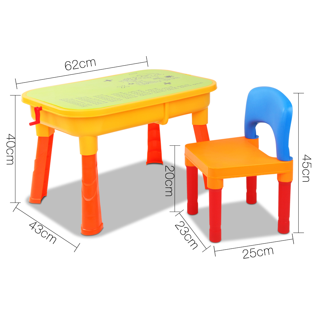 Keezi Kids Sand and Water Table with Chair and Wheel view 2