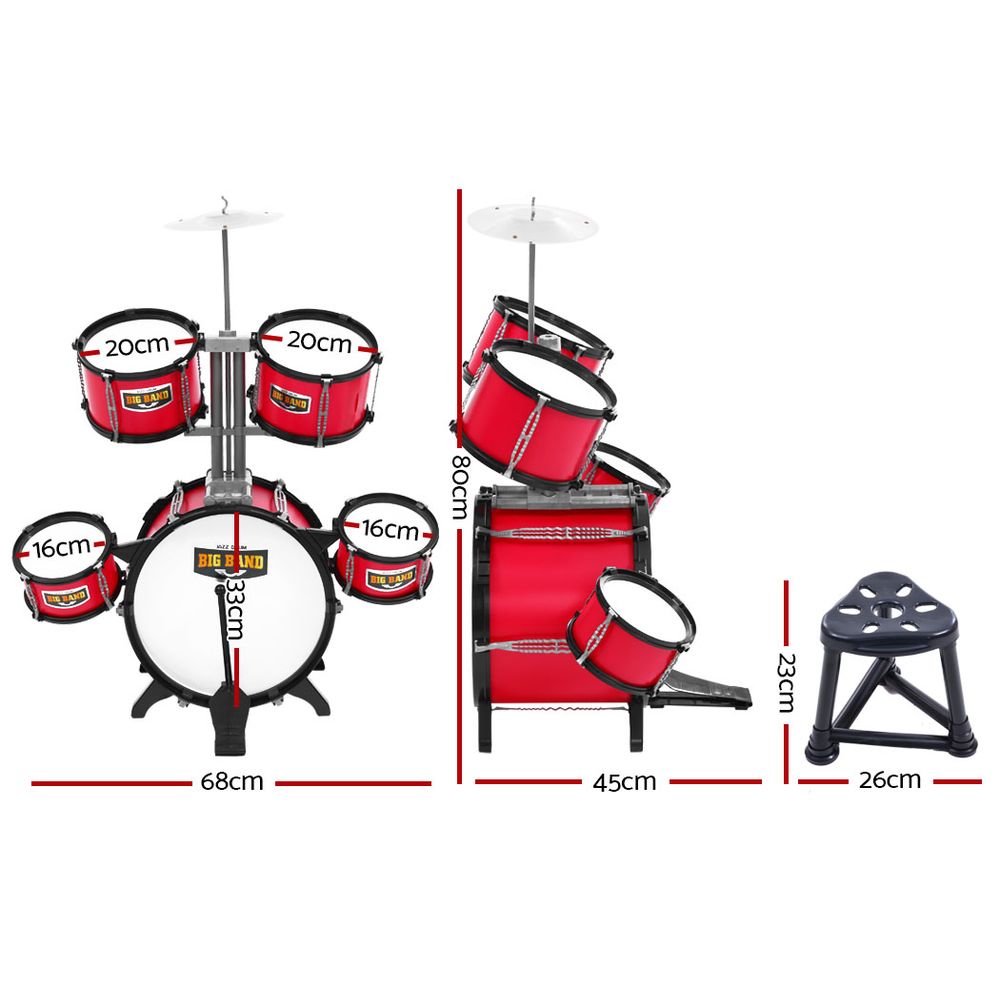 Keezi 7-Piece Junior Kids Drum Set view 2