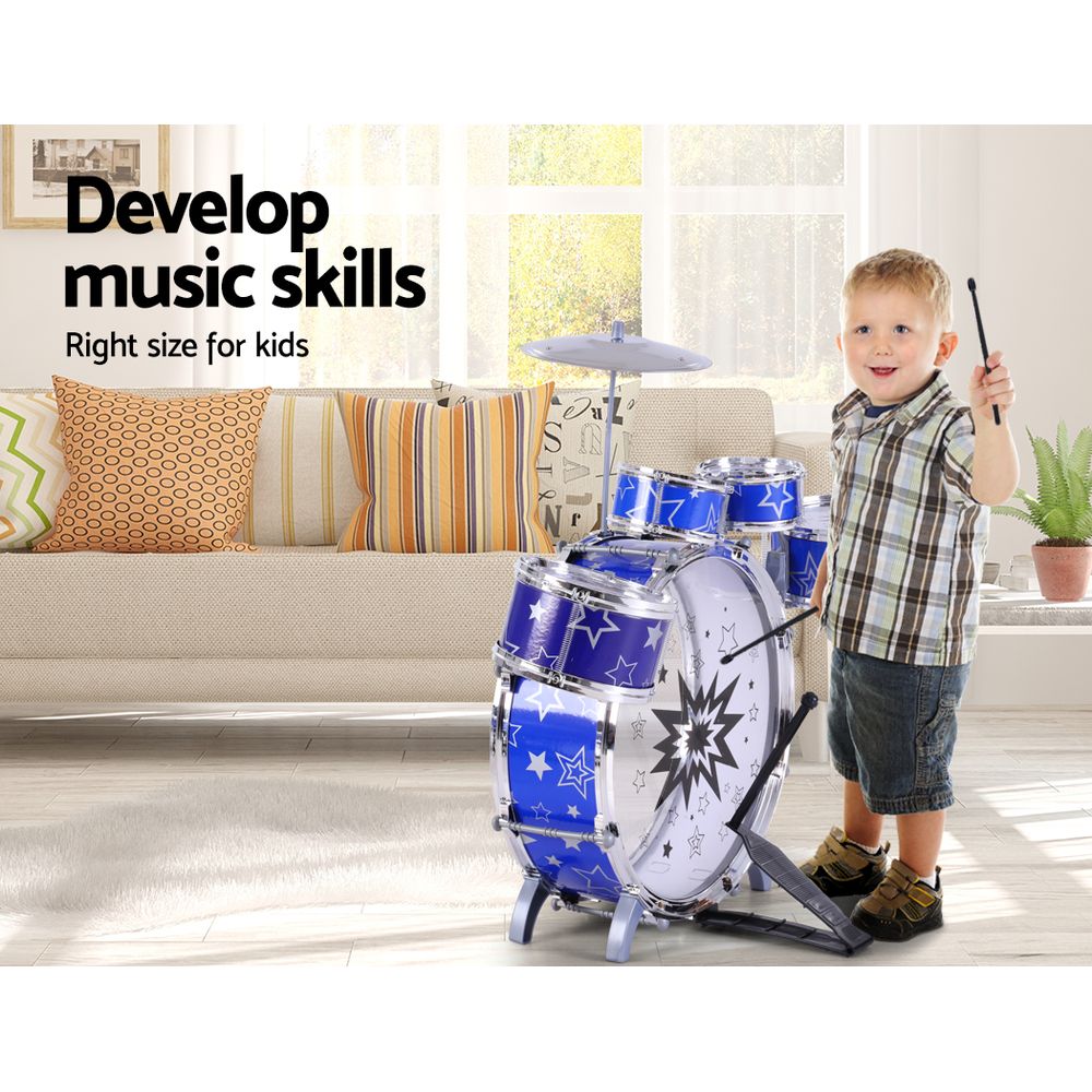 Keezi 11-Piece Kids Drum Set for Little Rockstars view 5