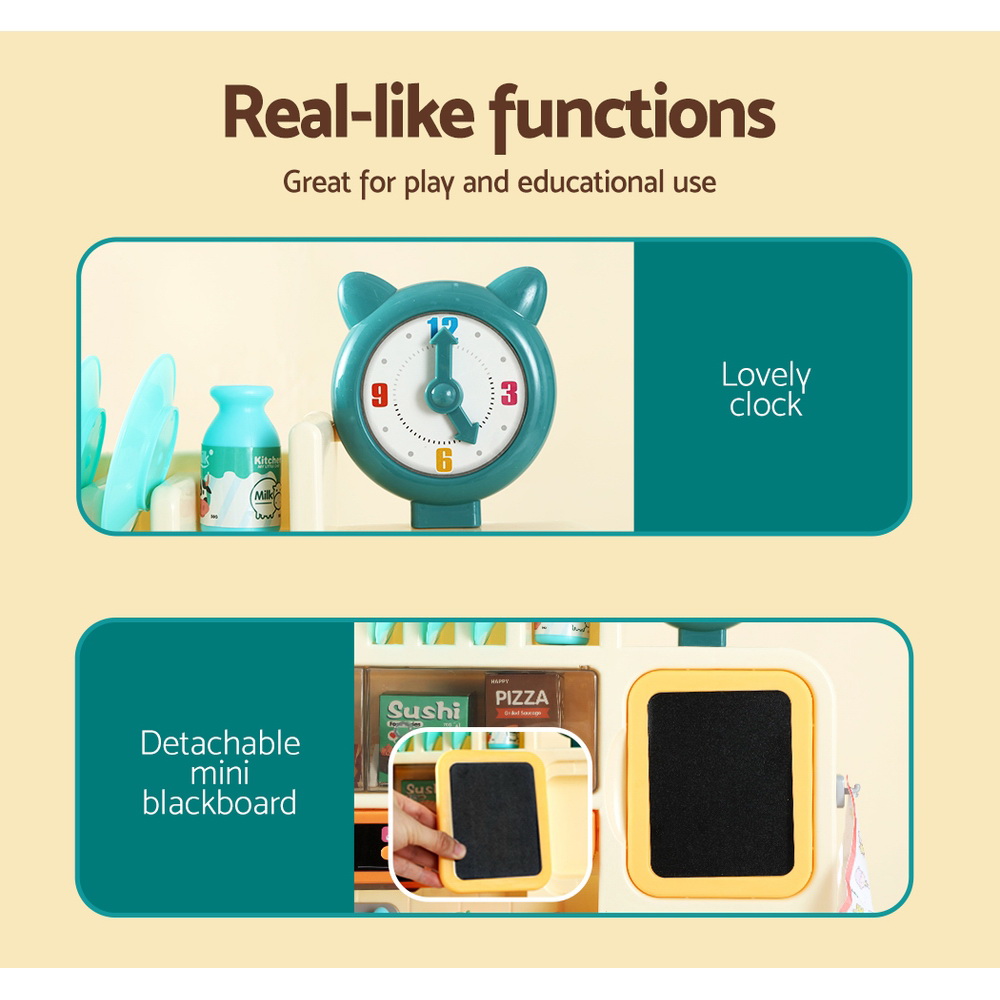 Keezi Kitchen Play Set with Steam, Sound & Light view 4