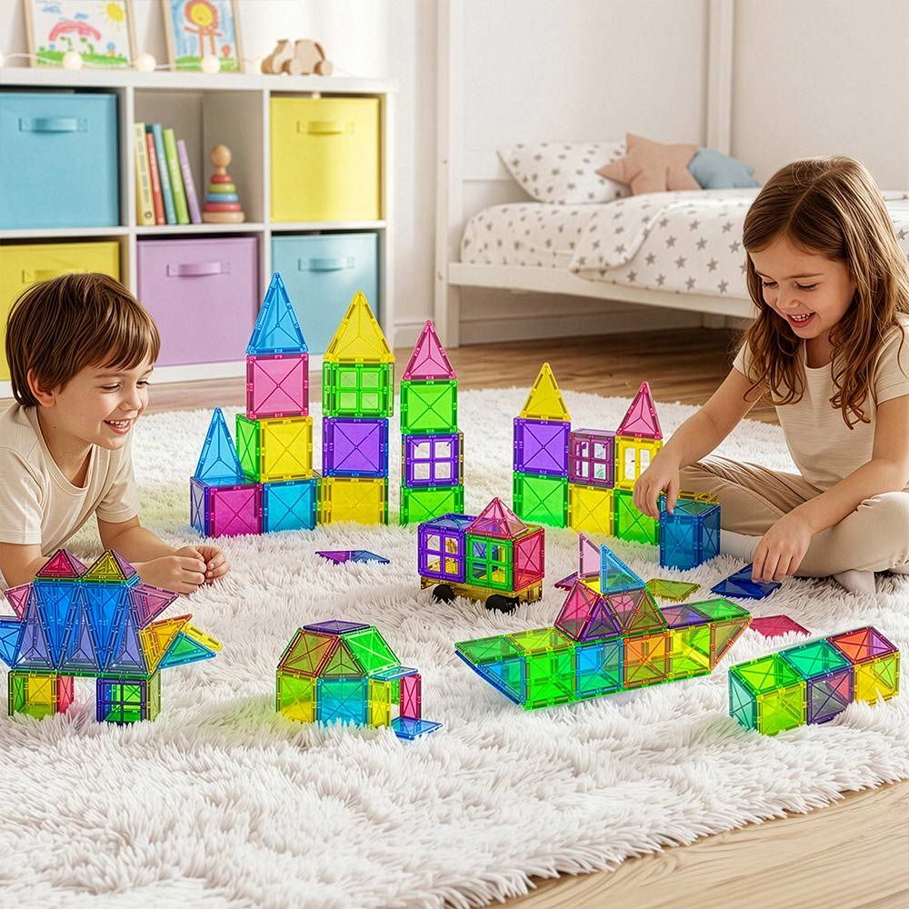 Keezi Kids Magnetic Tiles Building Blocks Set
