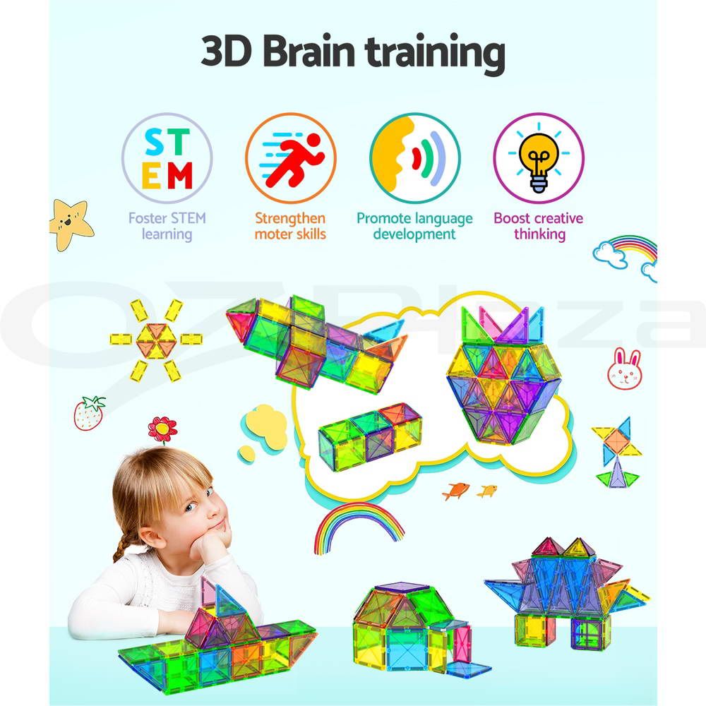 Keezi Kids Magnetic Tiles Building Blocks Set view 5