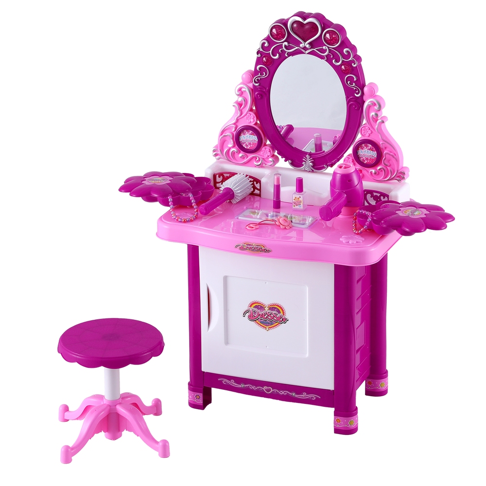 Keezi Kids Makeup Play Set with Dressing Table & Chair