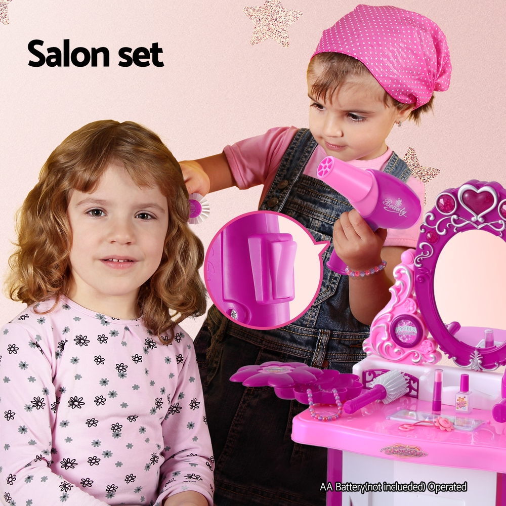 Keezi Kids Makeup Play Set with Dressing Table & Chair view 5