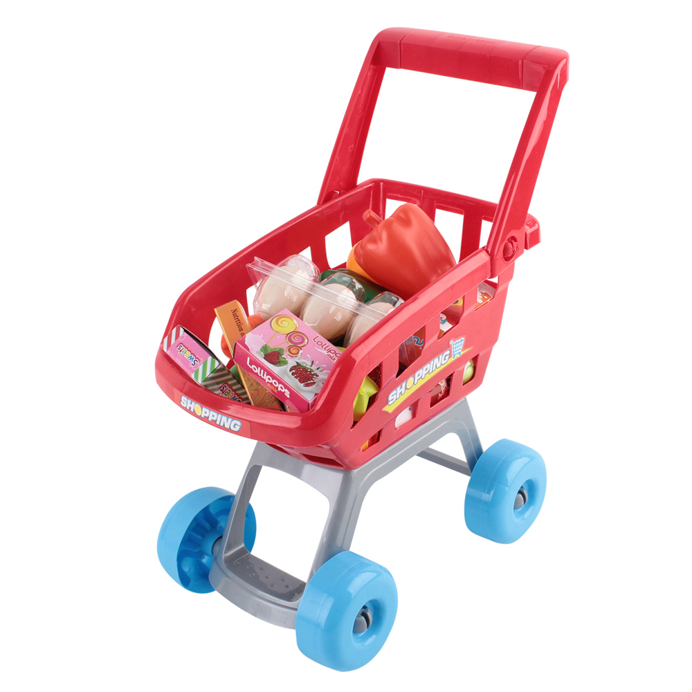 Keezi Kids Supermarket Playset with Cash Register Trolley view 5
