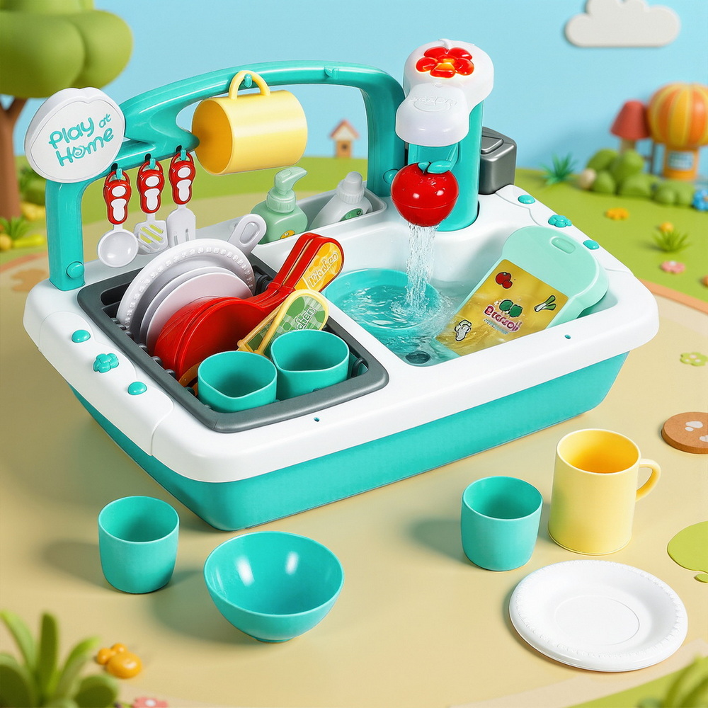 Keezi Kids Kitchen Play Set with Pretend Sink