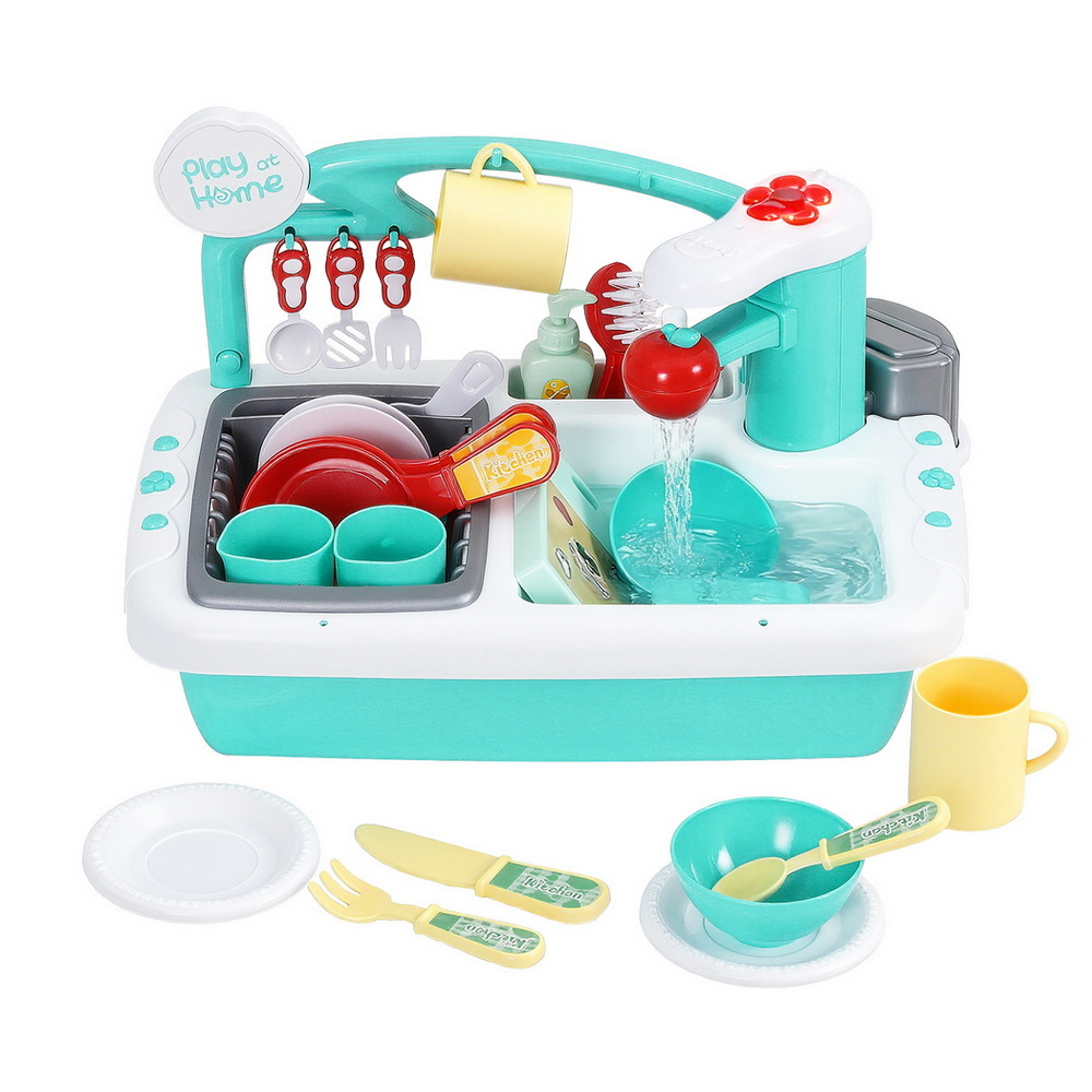 Keezi Kids Kitchen Play Set with Pretend Sink view 4