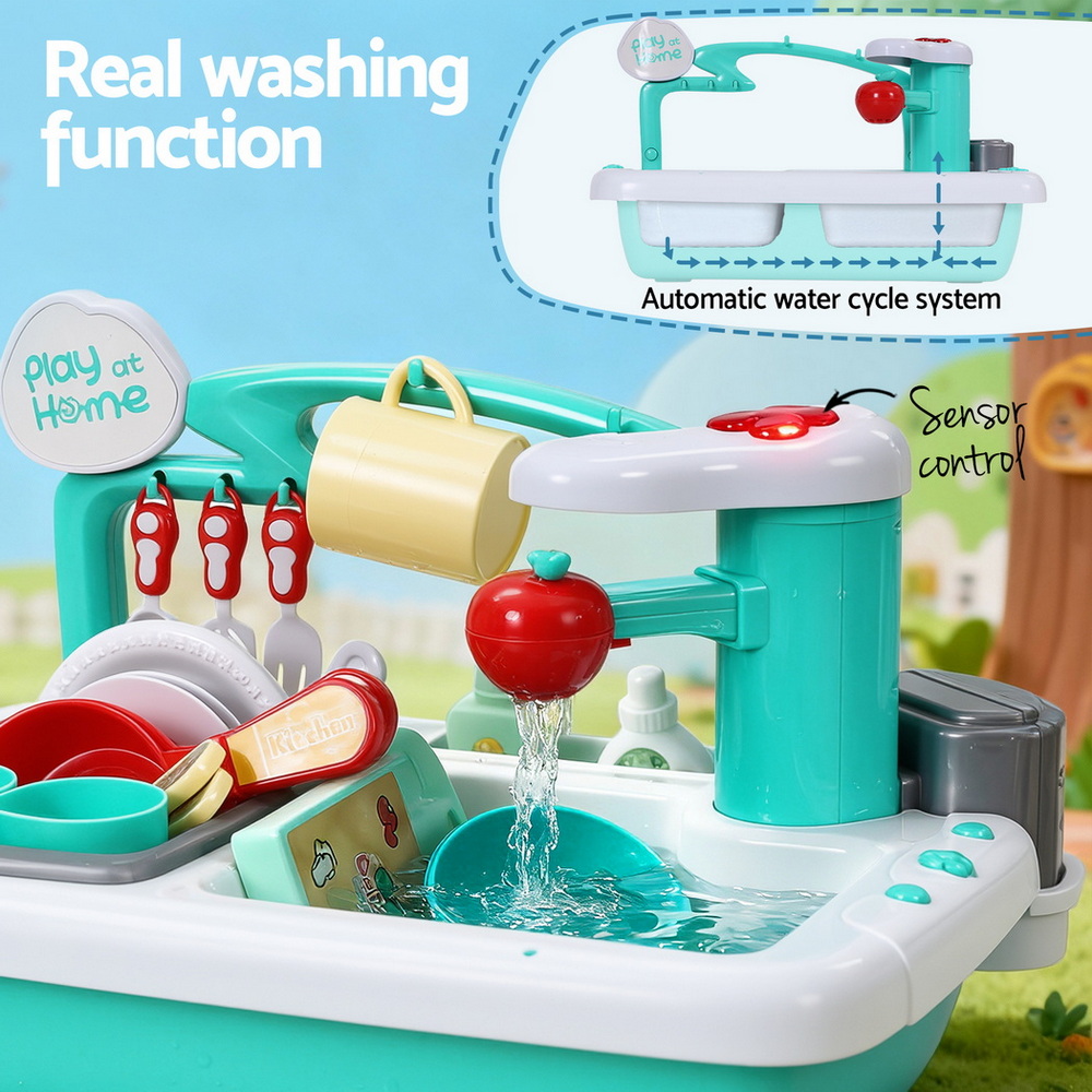 Keezi Kids Kitchen Play Set with Pretend Sink view 5