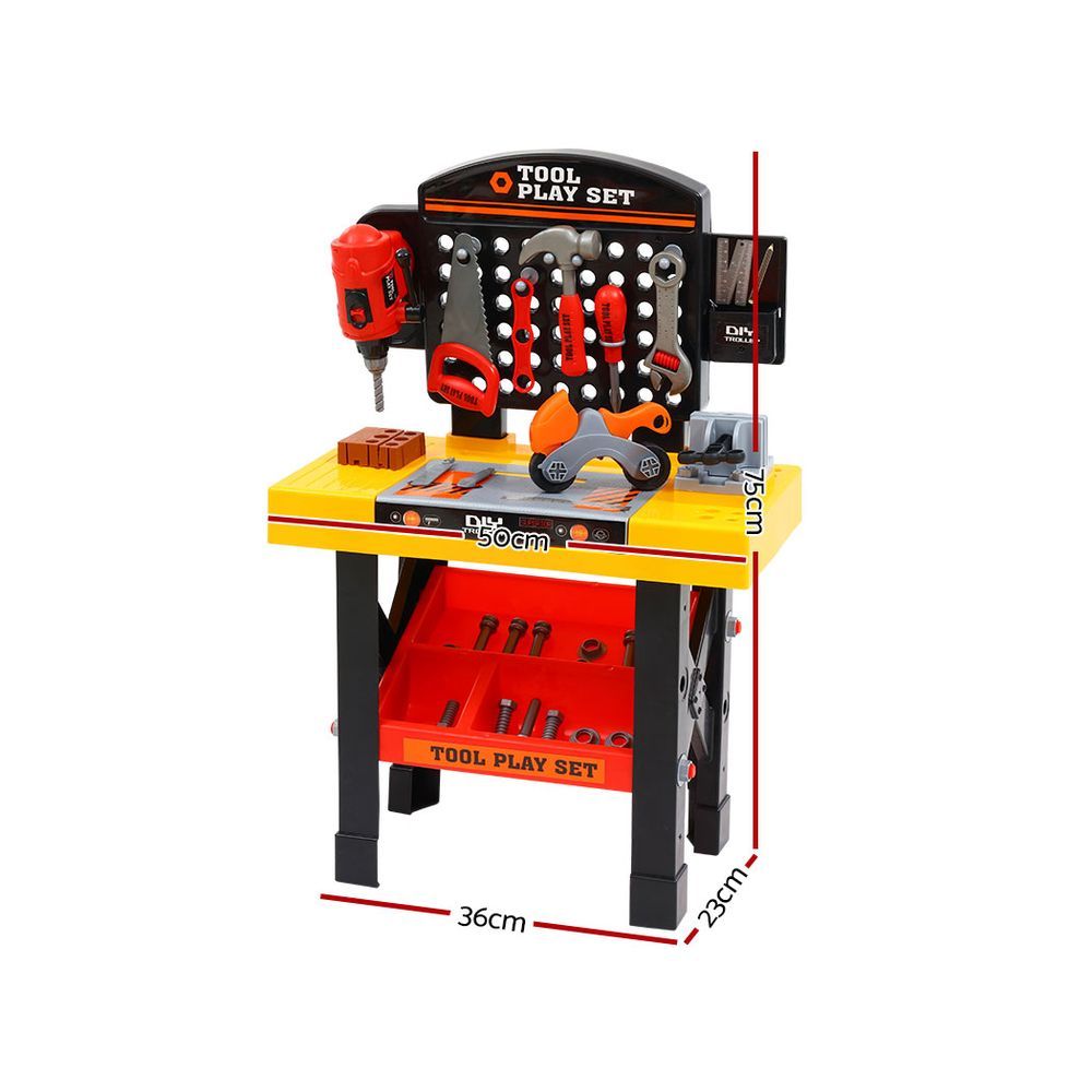 Keezi Kids Black Workbench DIY Tools 54-Piece Play Set view 2
