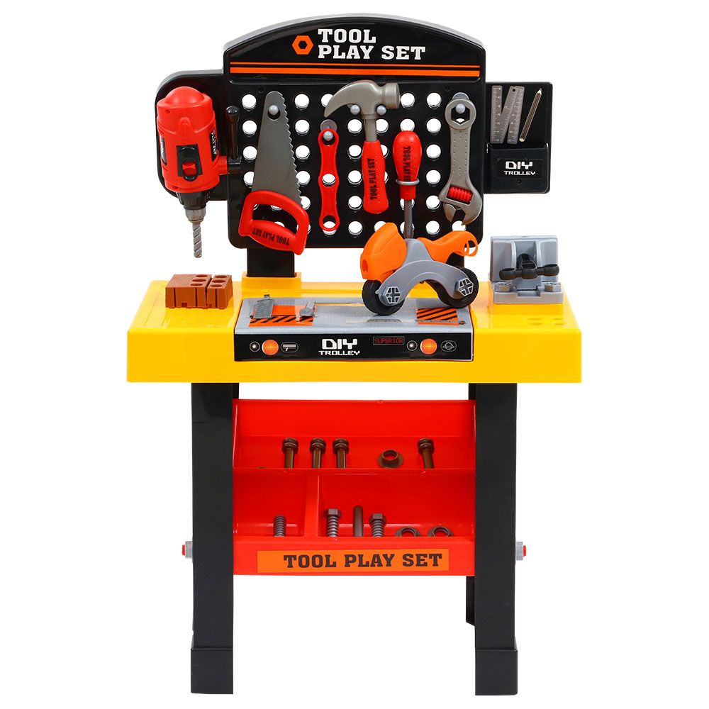 Keezi Kids Black Workbench DIY Tools 54-Piece Play Set view 3