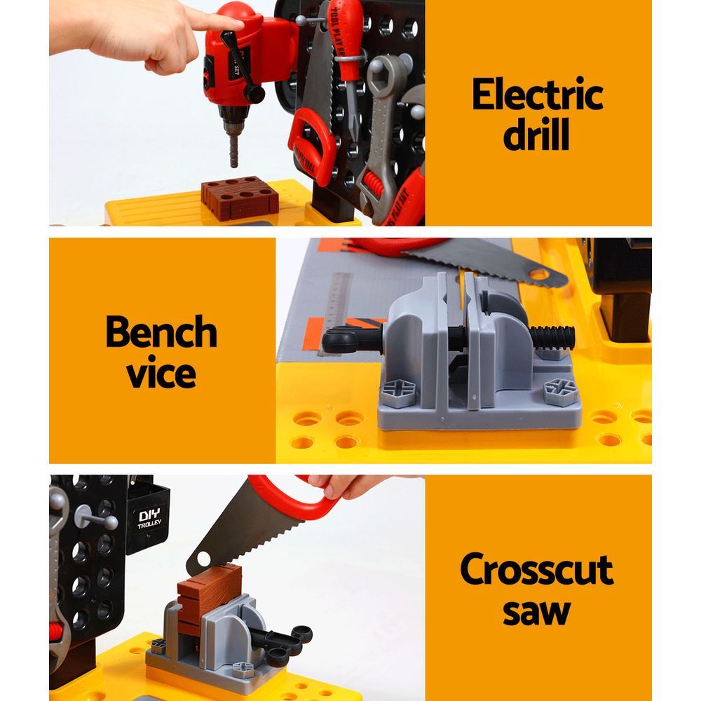 Keezi Kids Black Workbench DIY Tools 54-Piece Play Set view 4