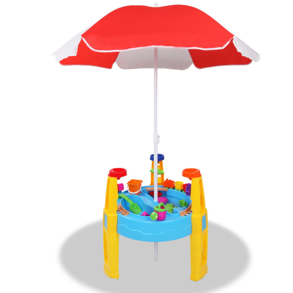 Keezi Kids 26-Piece Sand and Water Table with Umbrella