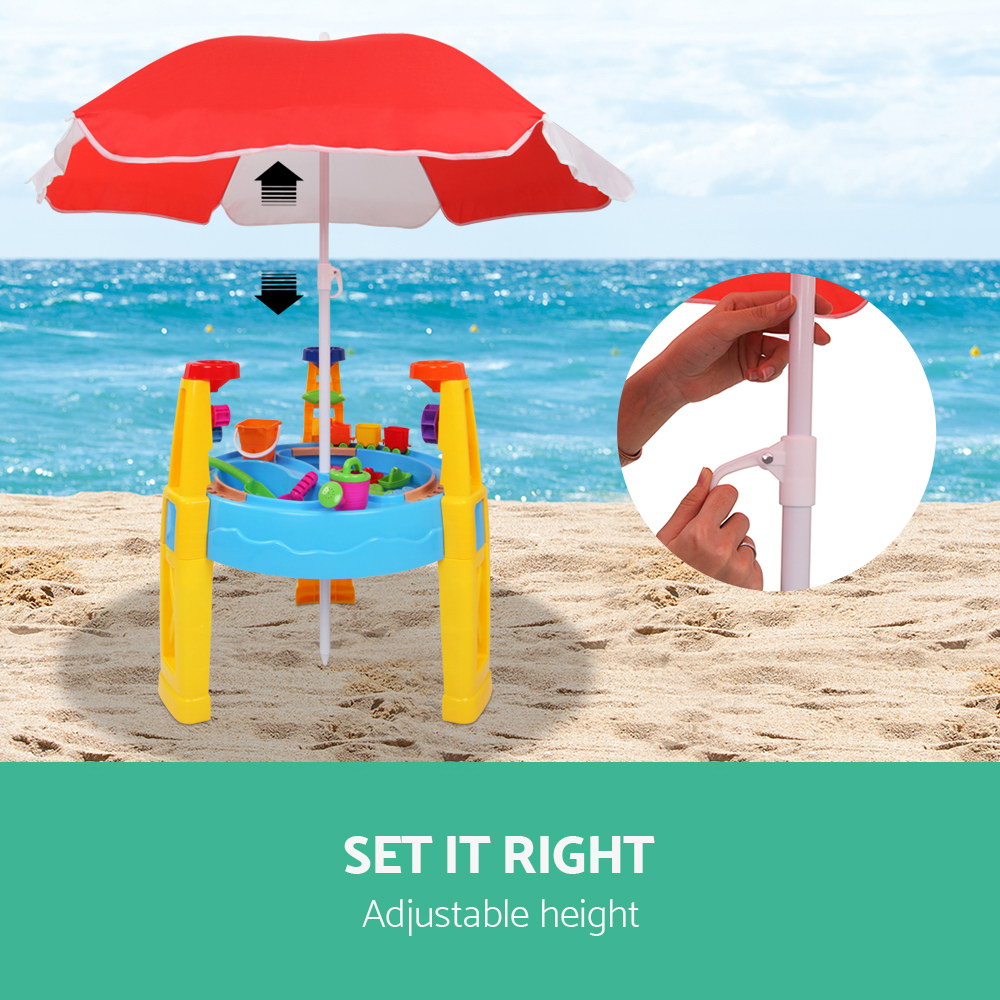 Keezi Kids 26-Piece Sand and Water Table with Umbrella view 4
