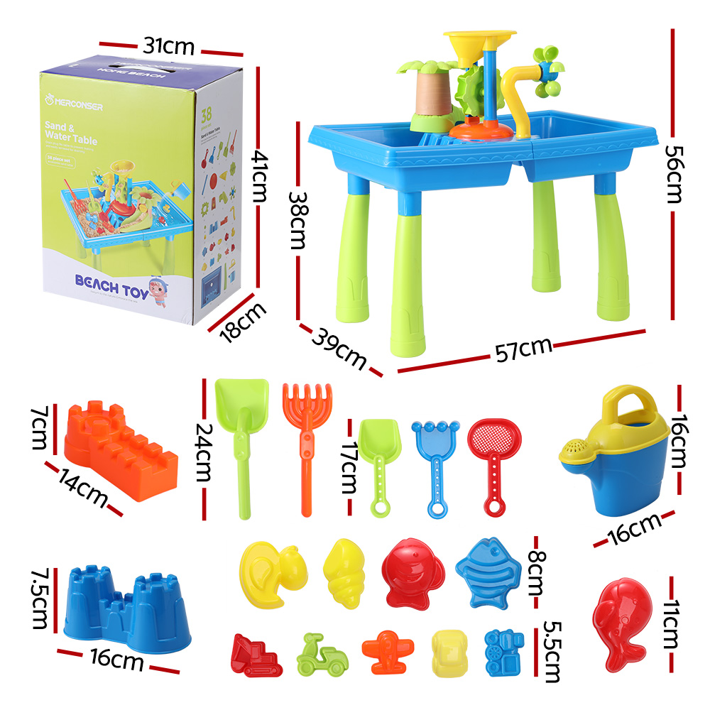 Keezi Kids Sand and Water Table with Windmill and Shovel view 2