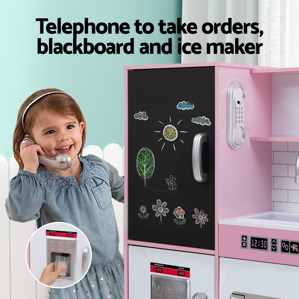 Keezi 80cm Wooden Kitchen Play Set with Blackboard view 4