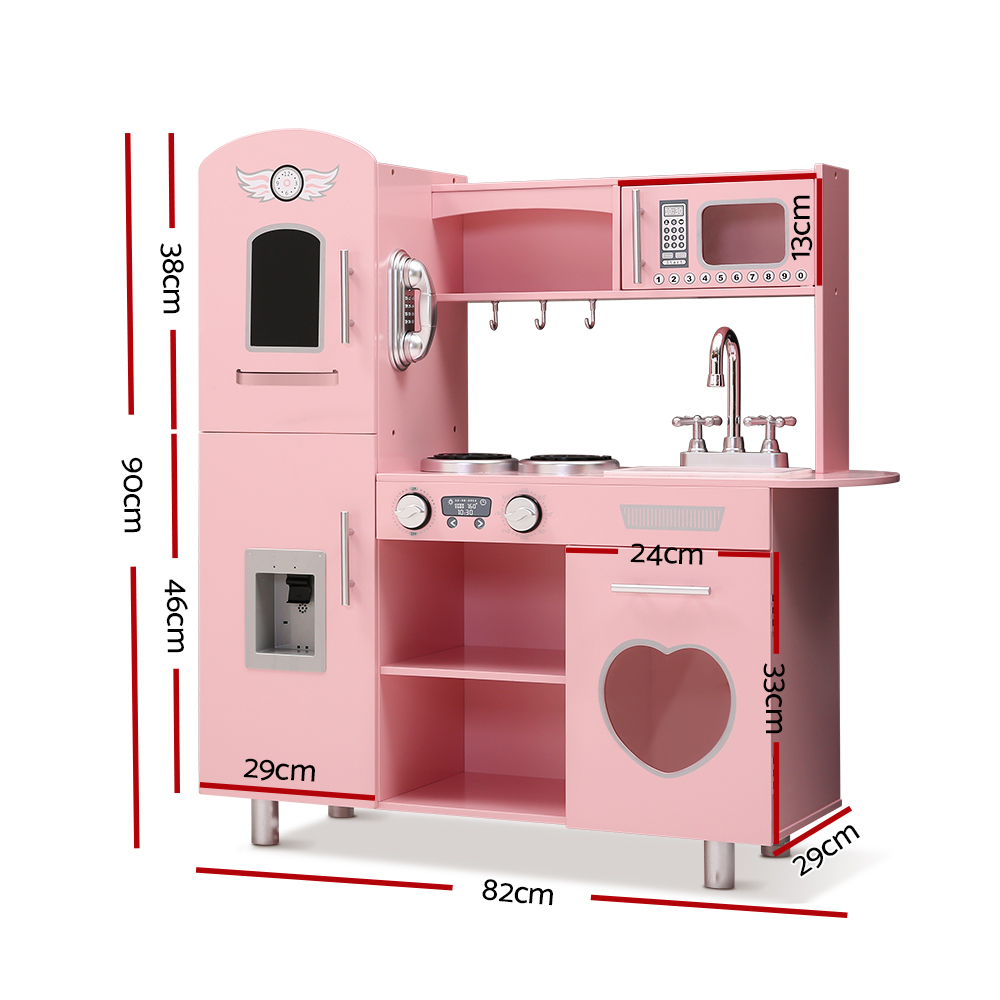 Keezi Classic Wooden Kitchen Play Set with Play Phone view 2