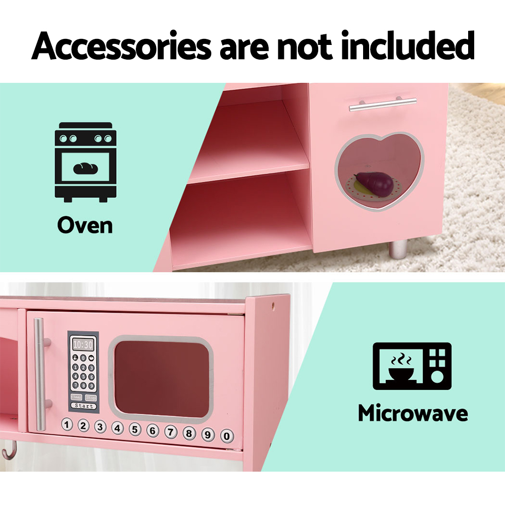 Keezi Classic Wooden Kitchen Play Set with Play Phone view 4