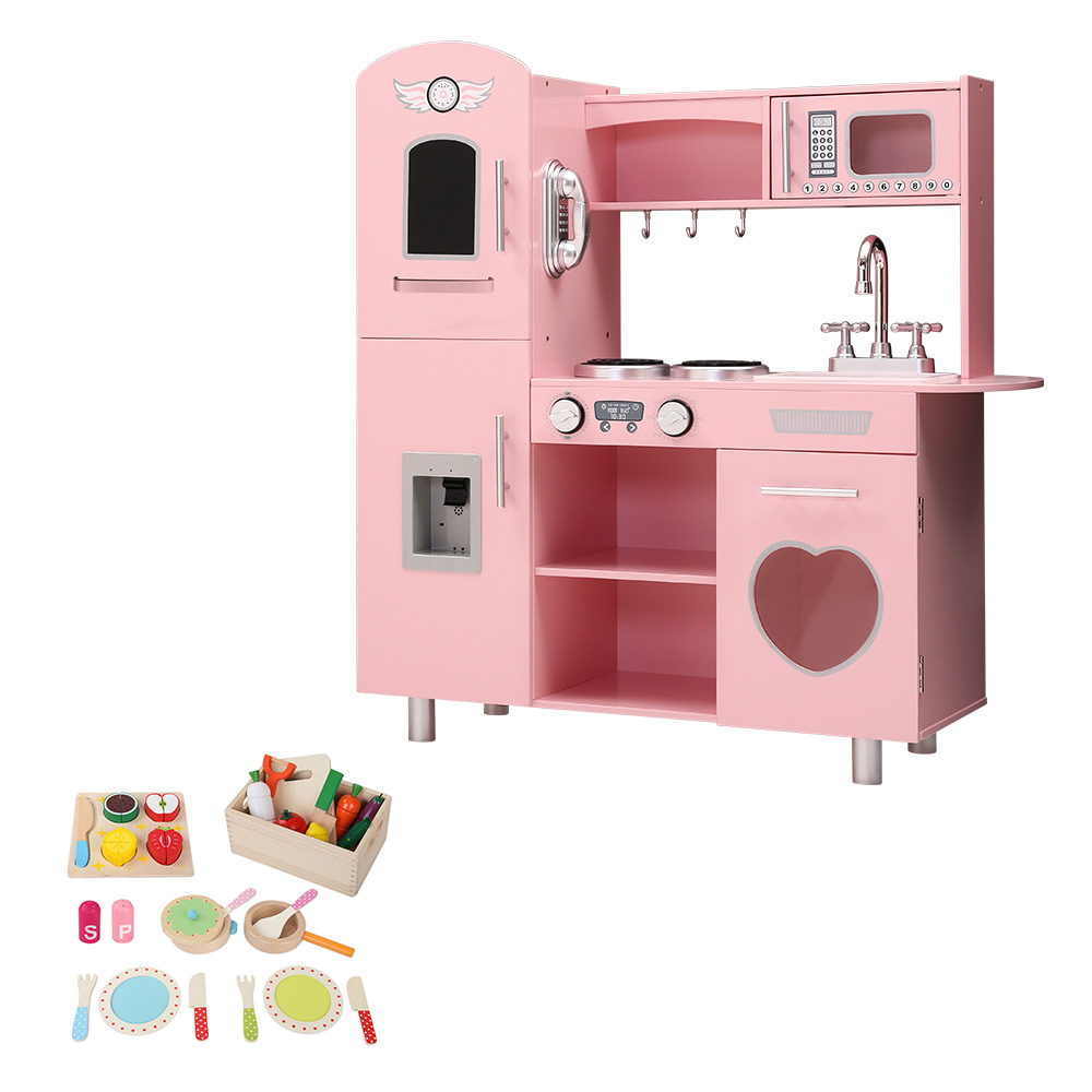 Keezi Wooden Kitchen Play Set with Drink Dispenser