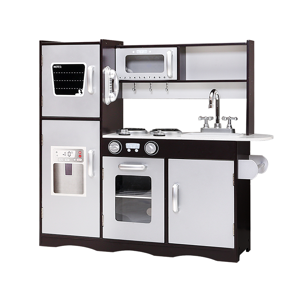Keezi Modern Wooden Kitchen Play Set with Stove & Fridge
