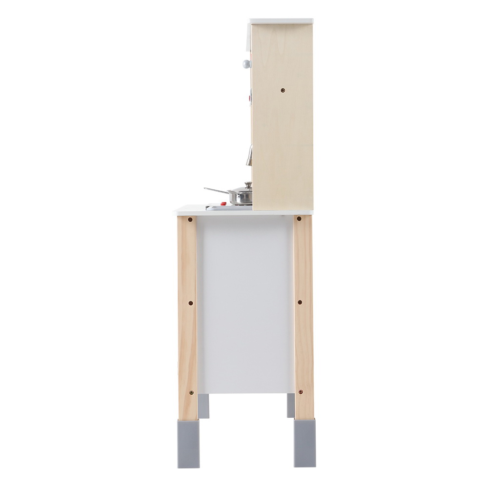Keezi White Wooden Kitchen Play Set with Rangehood & Sink view 4