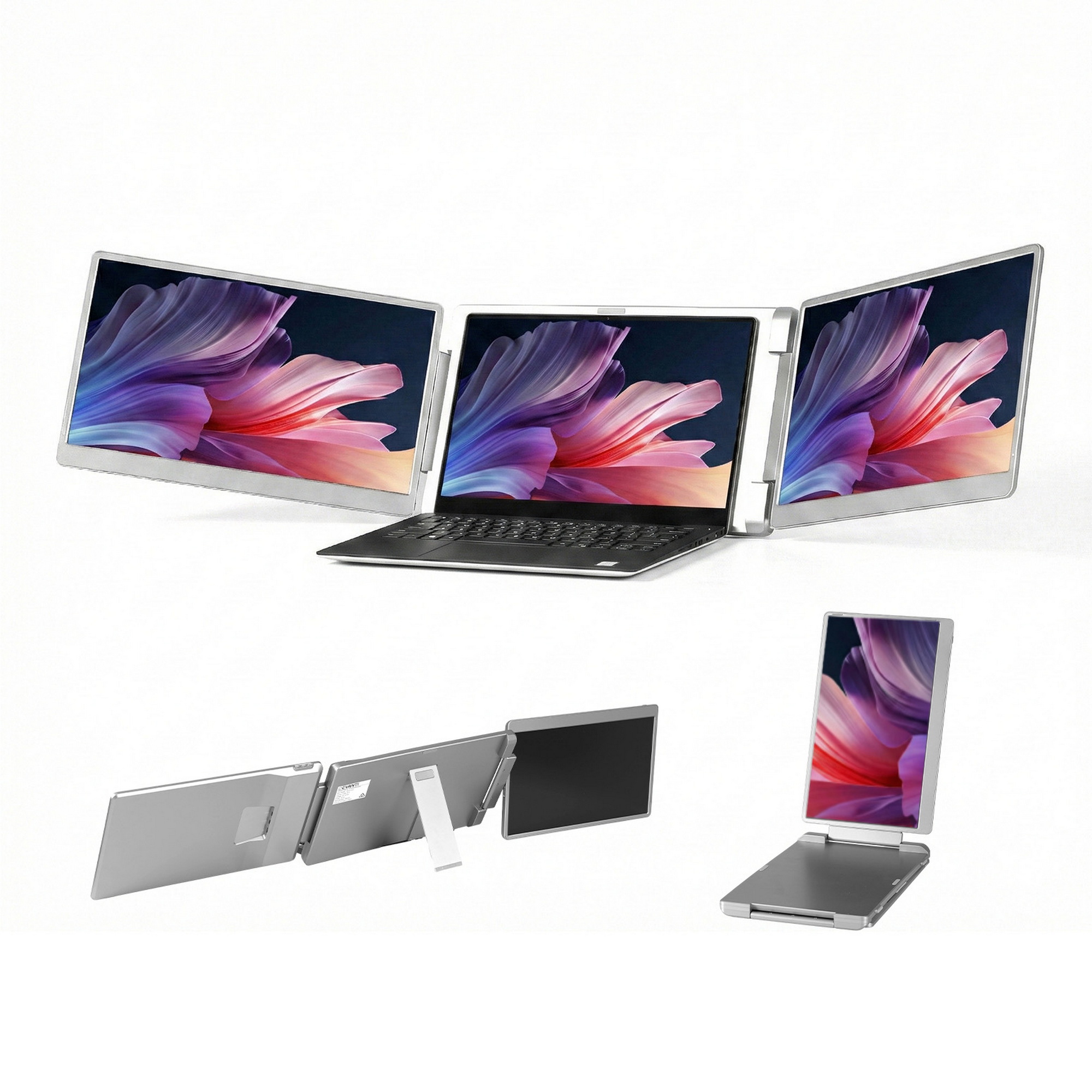 Devanti Triple Portable Monitor Laptop Screen Extender 15.6in