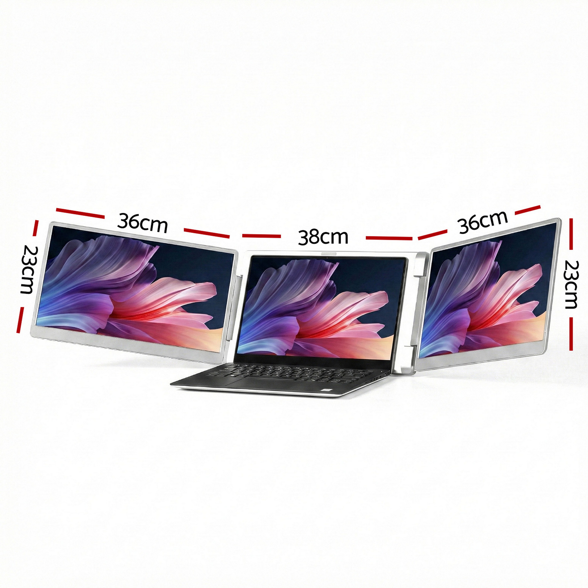 Devanti Triple Portable Monitor Laptop Screen Extender 15.6in view 2