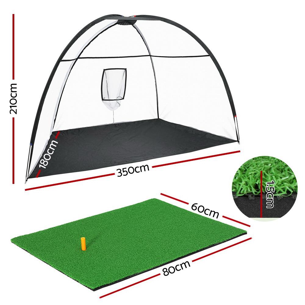 Everfit 3.5m Golf Practice Net with Driving Mat view 2