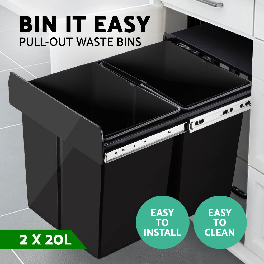 Cefito Pull Out Bin, Double Basket, Sizes & Colours view 4