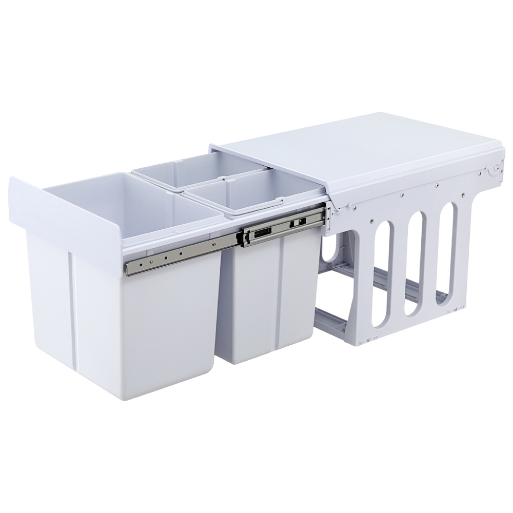 Cefito 31L Pull Out Bin, Triple Basket, White