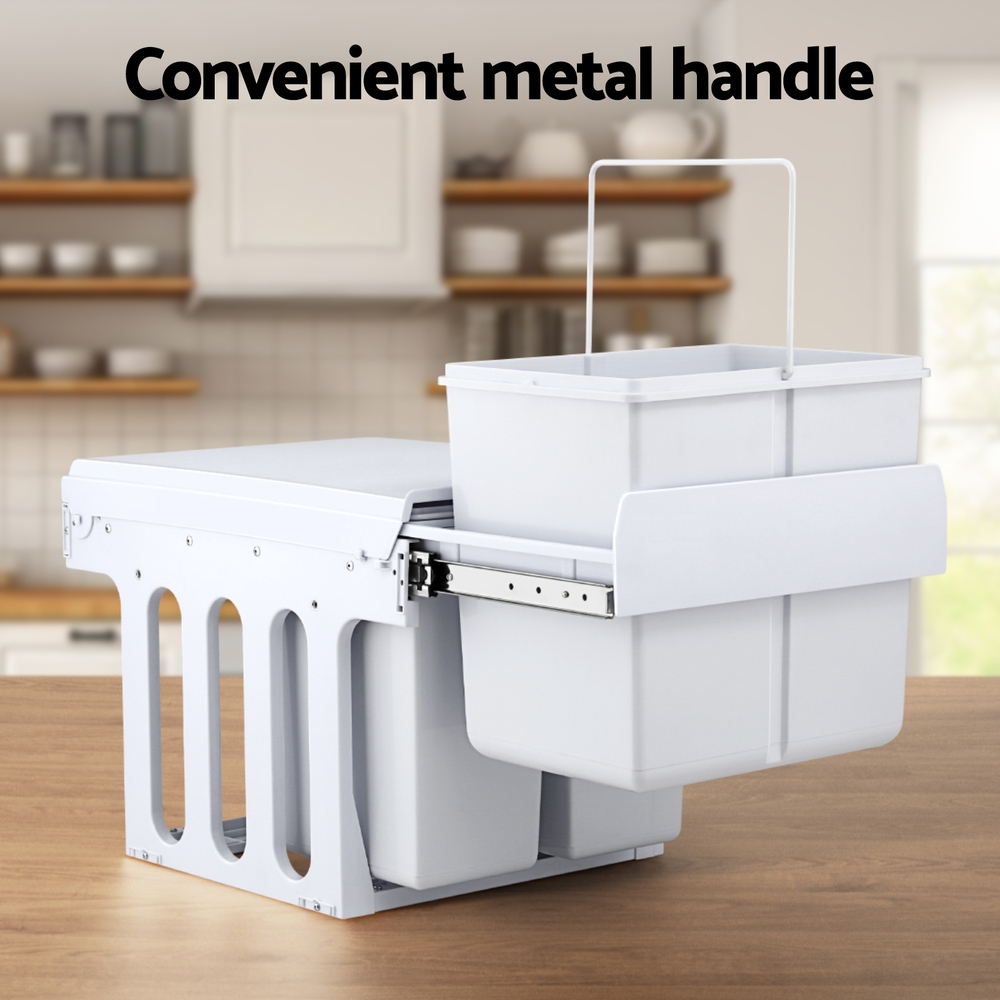 Cefito 31L Pull Out Bin, Triple Basket, White view 5