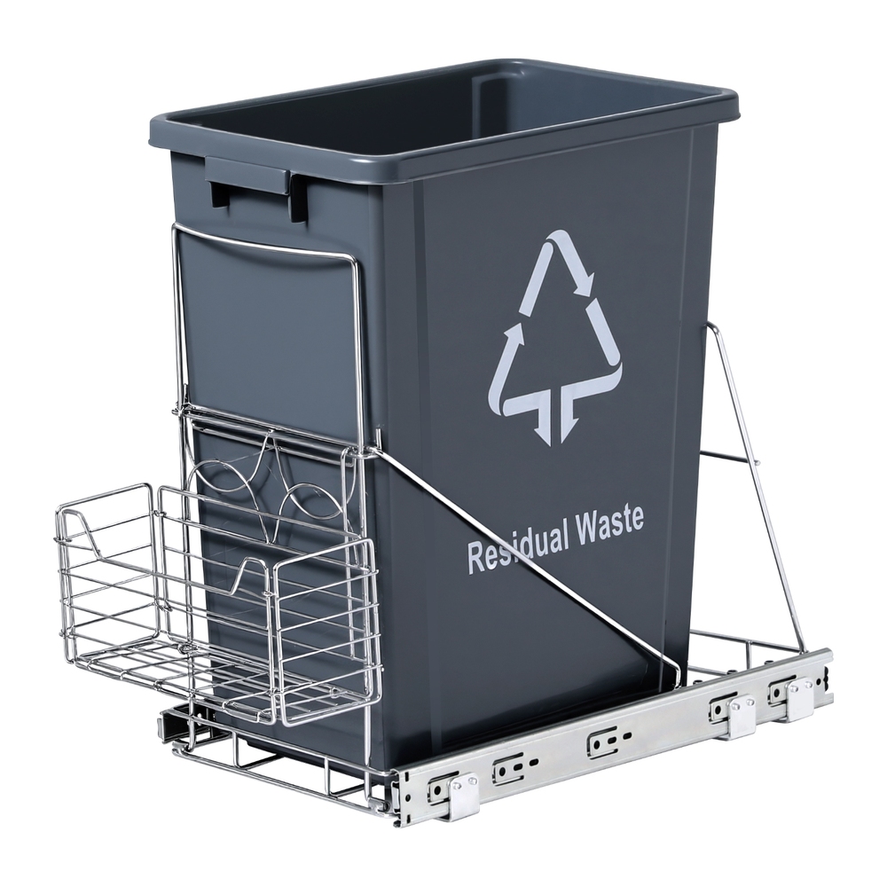 Cefito 40L Pull Out Bin, Cabinet Slide, Grey