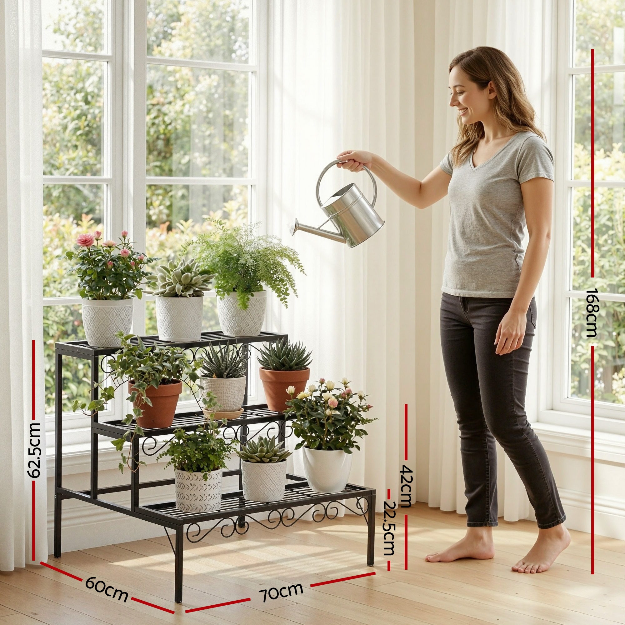 Artiss 3 Tier Metal Corner Plant Stand view 3