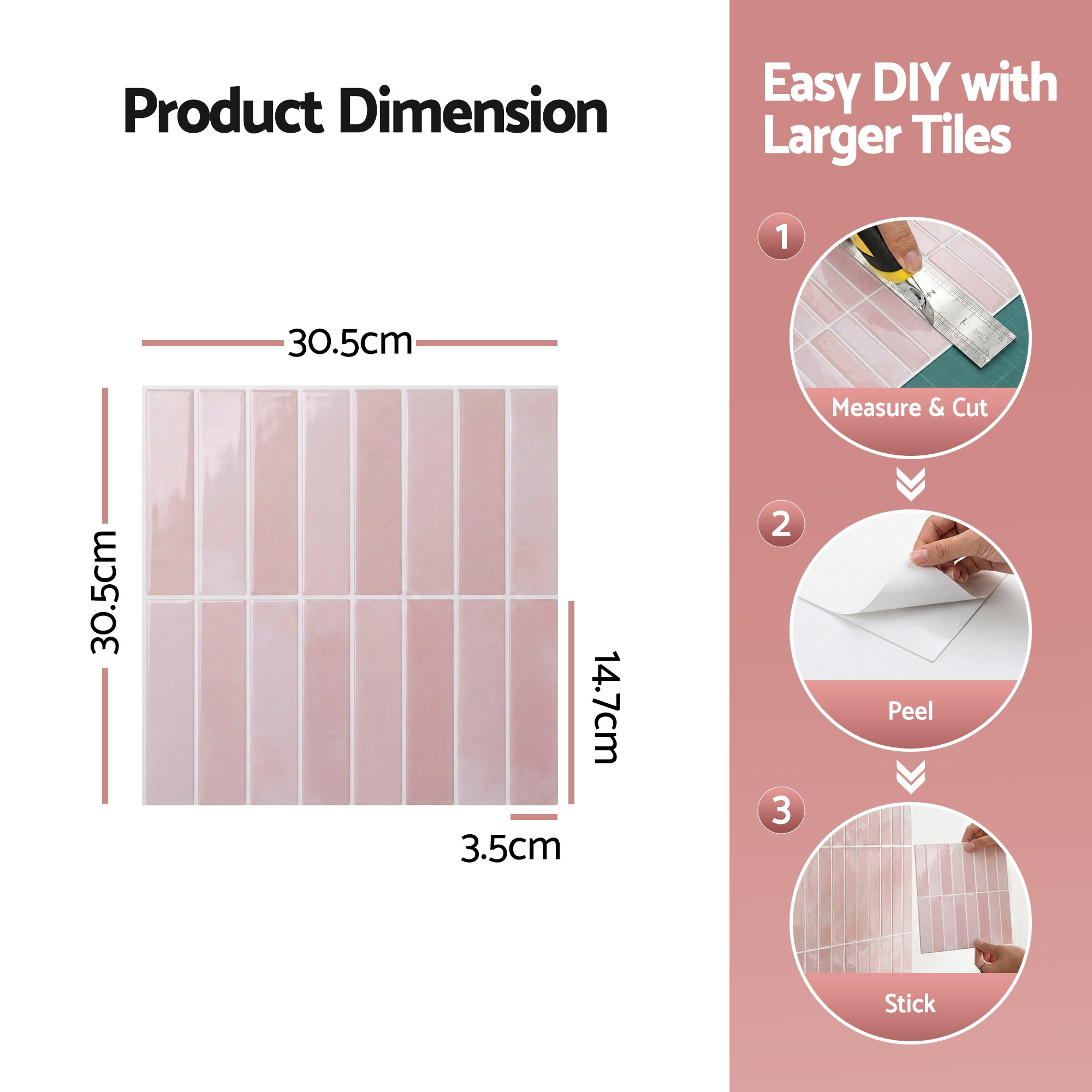 Artiss 3D Peel and Stick Wall Tiles in 4 Colours view 2